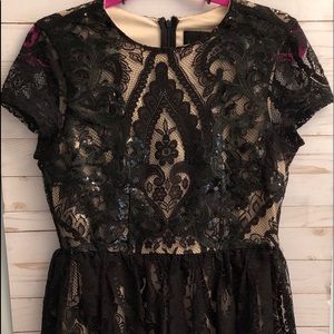 LBD with Lace and Sequin Overlay for Homecoming